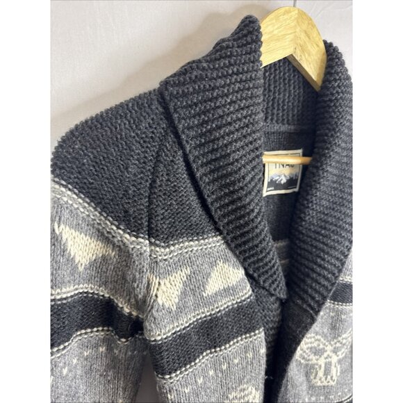 TNA Northwest Coast Lambswool Cardigan Small Cowichan Style Shawl Collar - Picture 4 of 8